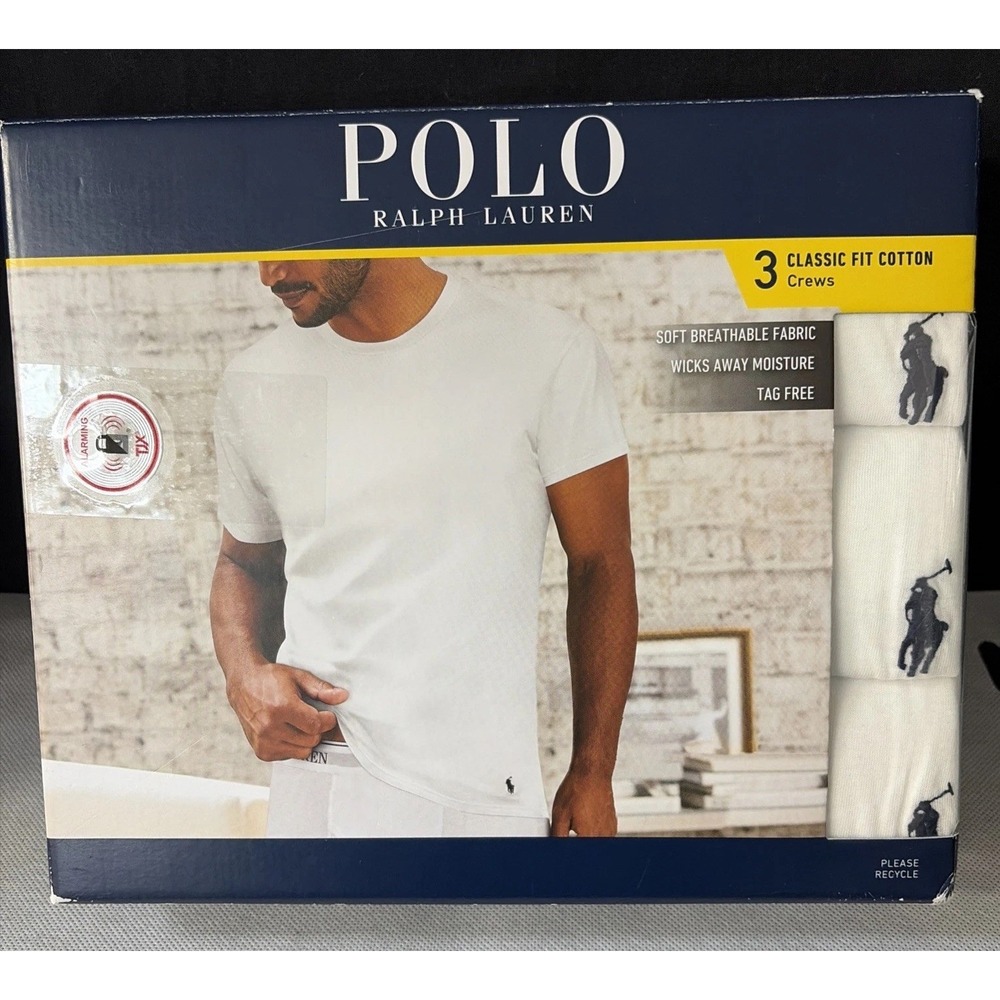Polo Ralph Lauren Classic Fit Cotton Crew Neck T-Shirts - 3-Pack Men's Medium